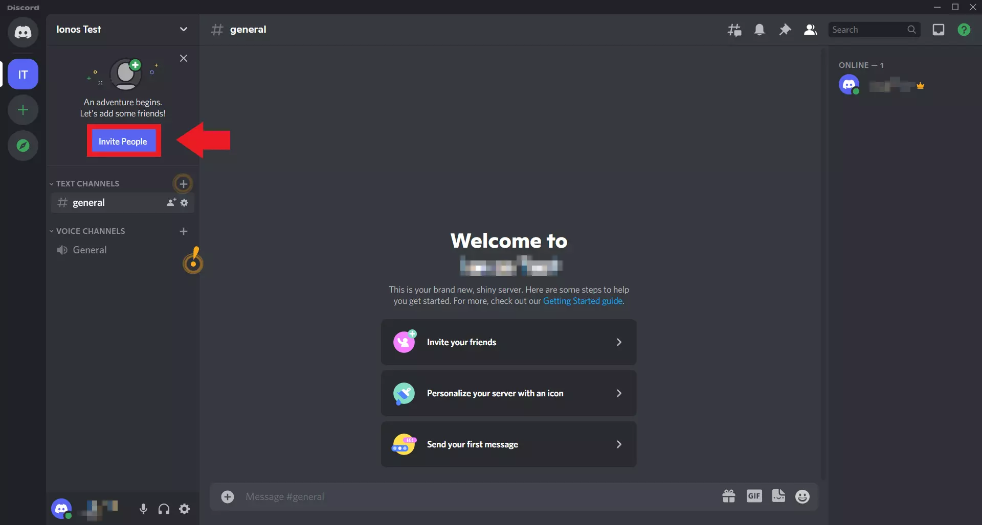 Potete ora invitare i vostri amici Discord e altri utenti sul server Discord