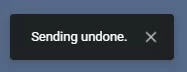 Messaggio di informazioni di Gmail dopo l’annullamento
