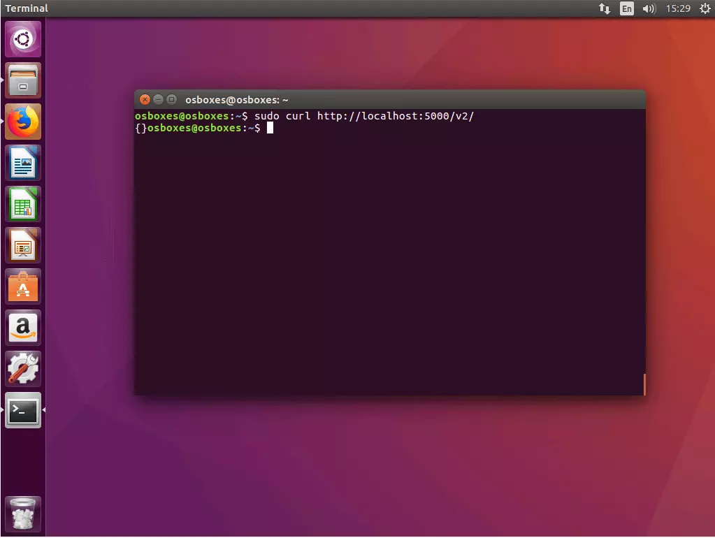 Il comando “curl” nel terminale Ubuntu