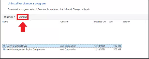 L’elenco dei programmi del sistema nel pannello di controllo di Windows