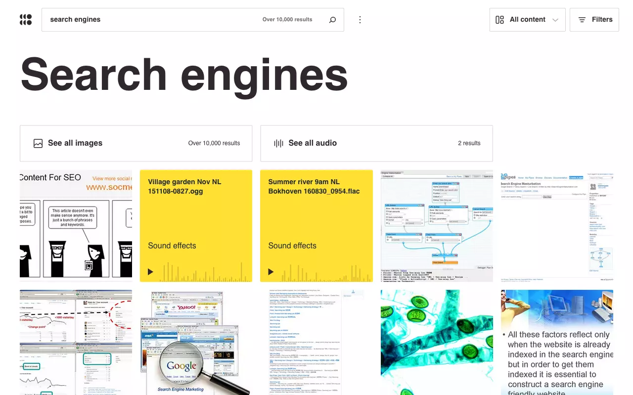 Risultati di ricerca di Openverse per il termine “Search engine”