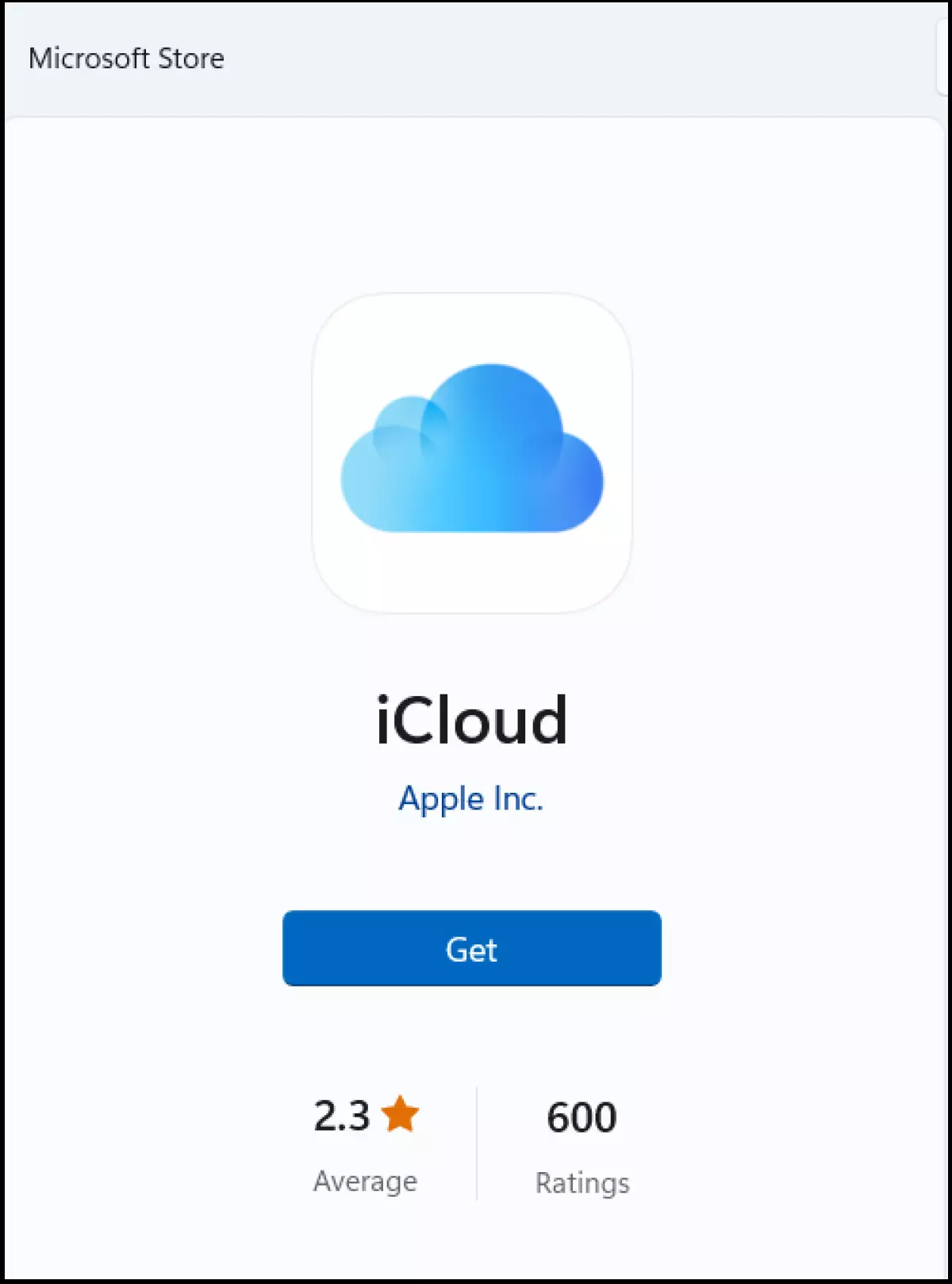 L’app iCloud Desktop su Microsoft Store