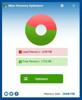 Wise Memory Optimizer: finestra principale