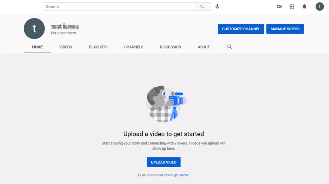 Il vostro canale YouTube personale: menu di avvio