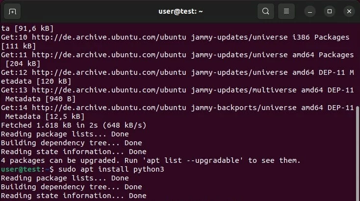 Installazione manuale di Python 3 sul terminale Ubuntu