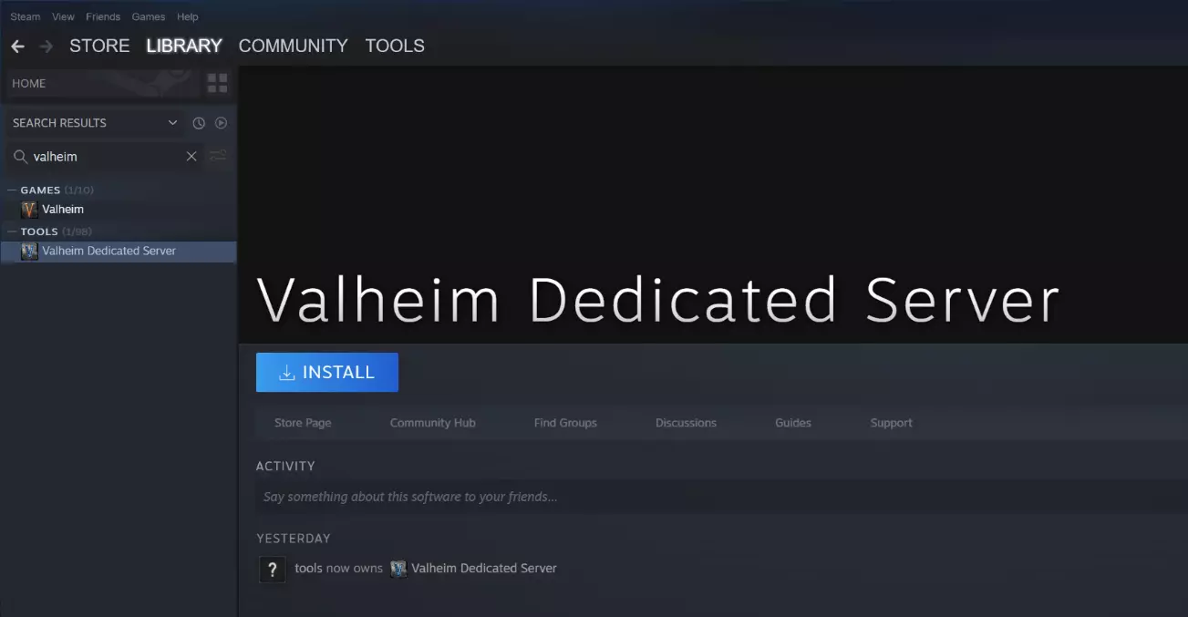 Steam: installazione del software del server dedicato per Valheim