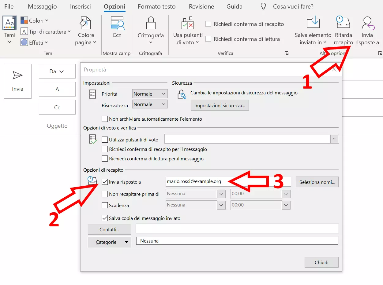 Cambiare il mittente di Outlook: indirizzo di risposta alternativo 