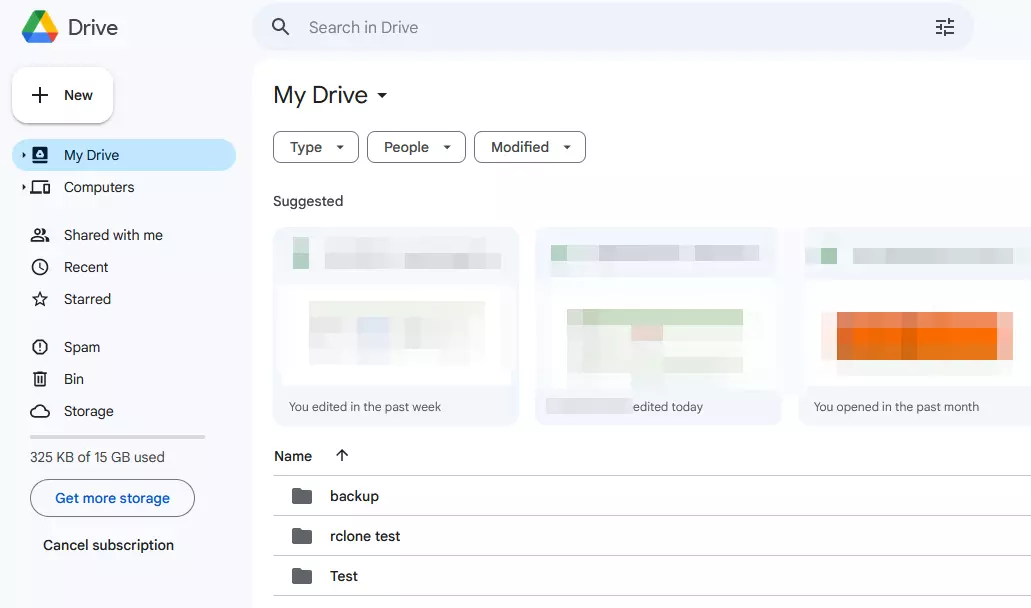 Google Drive: screenshot dell’interfaccia utente “Il mio Drive”