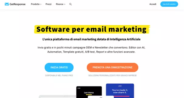 Sito web di GetResponse