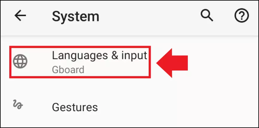 La voce di menu “Lingua” nelle impostazioni di Android