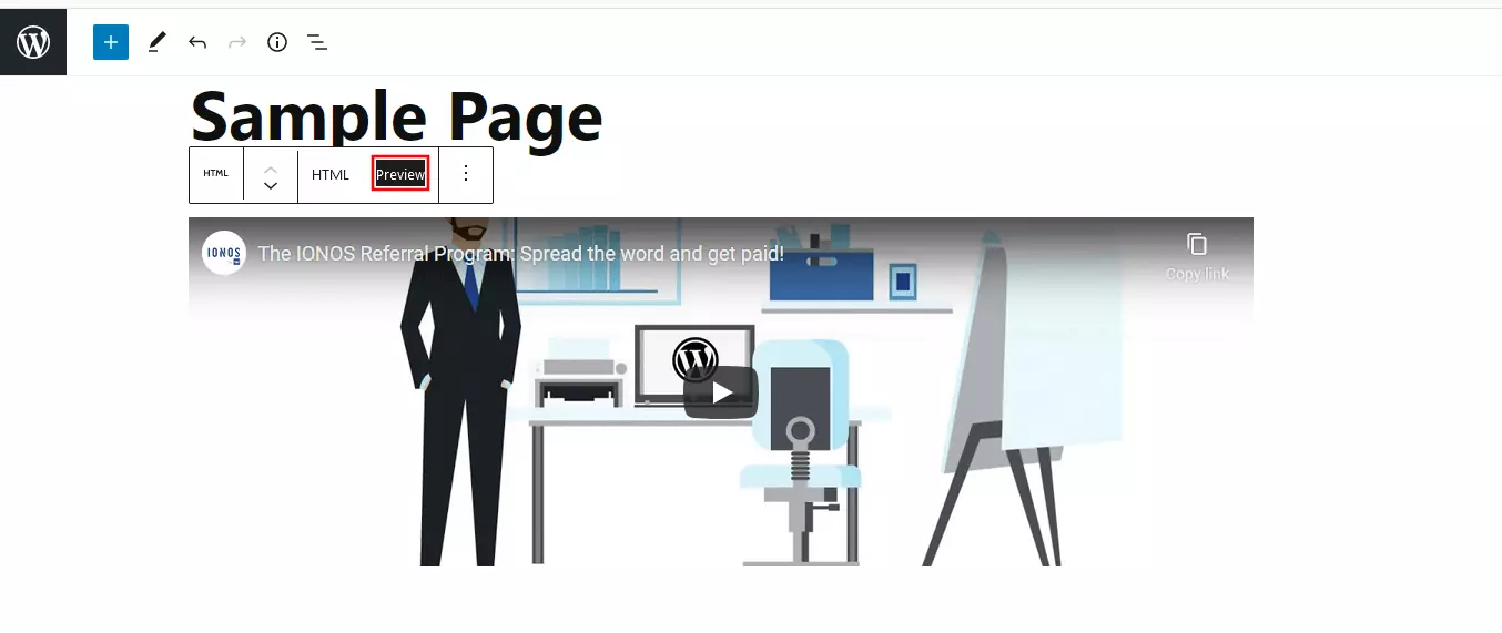 WordPress: esempio di video YouTube incorporato