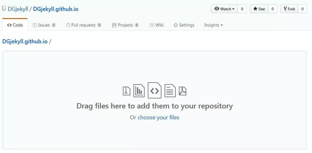 GitHub: upload di file