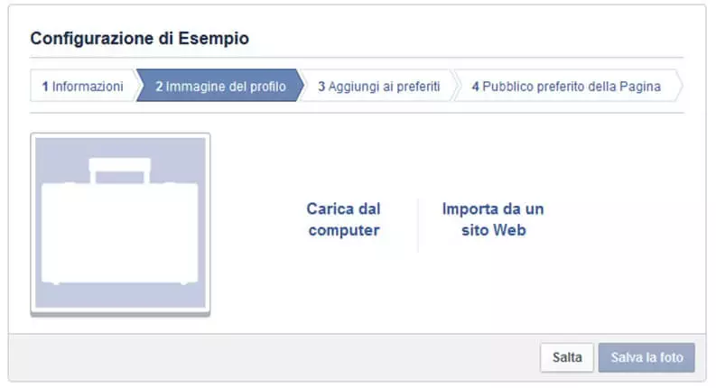 Impostare una pagina Facebook: caricare un’immagine adeguata