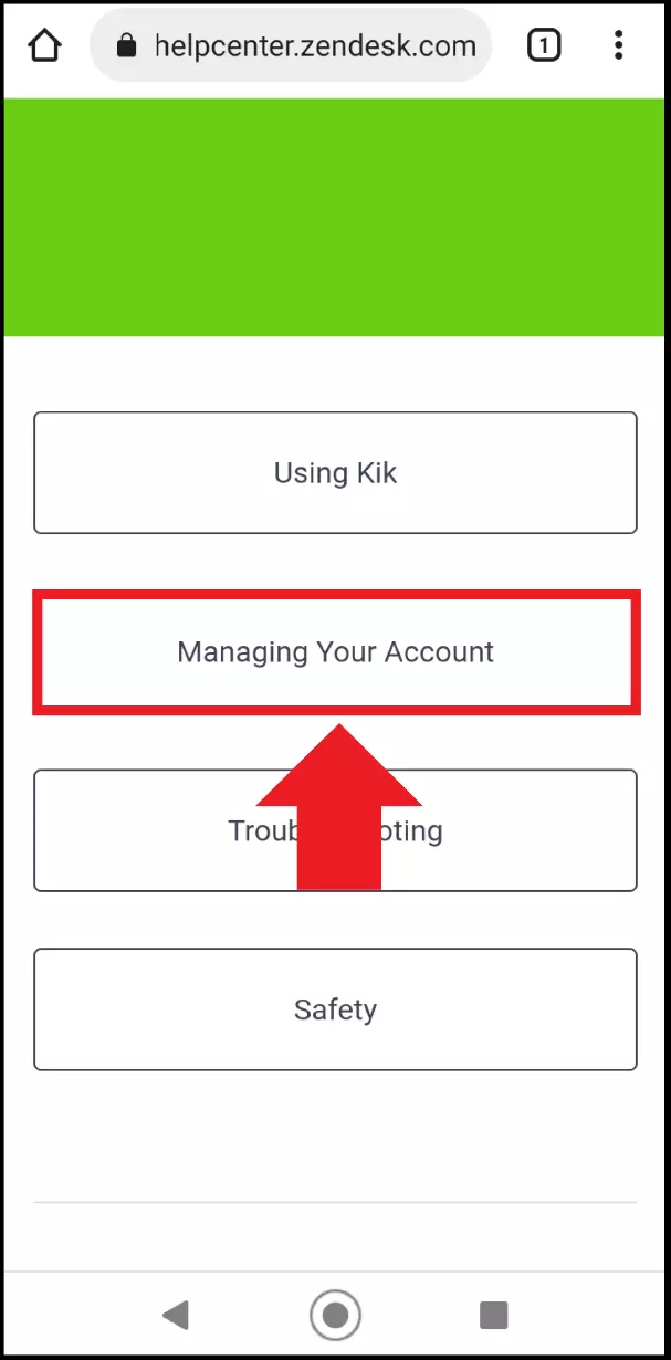 Selezionate la voce “Managing Your Account” per accedere alle impostazioni avanzate