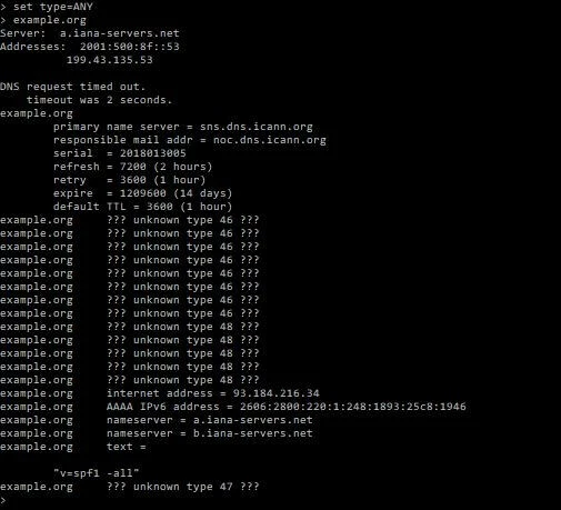 Controllo di nslookup con server DNS scelti autonomamente