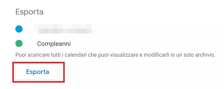 Impostazioni di Google Calendar: importazione ed esportazione