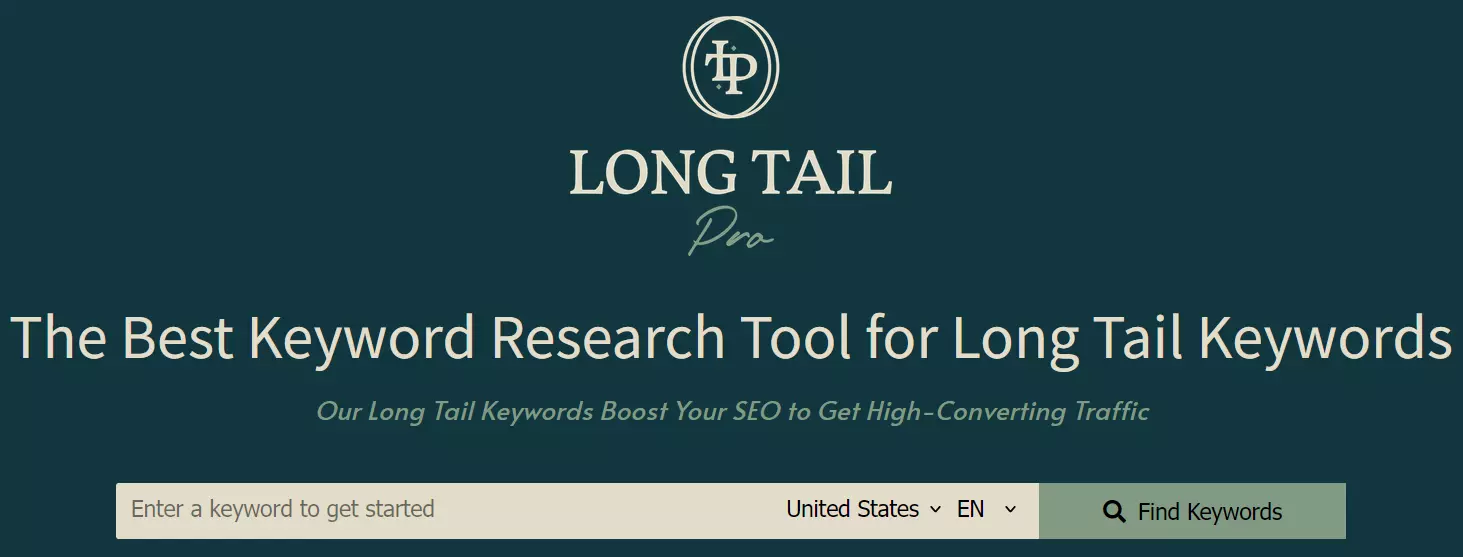 Pagina iniziale di Long Tail Pro