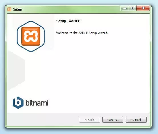 Schermata iniziale del setup di XAMPP