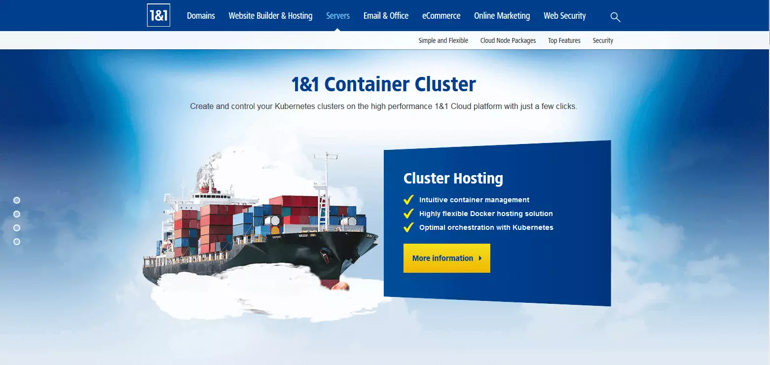 Sito del prodotto ClaaS IONOS Container Hosting