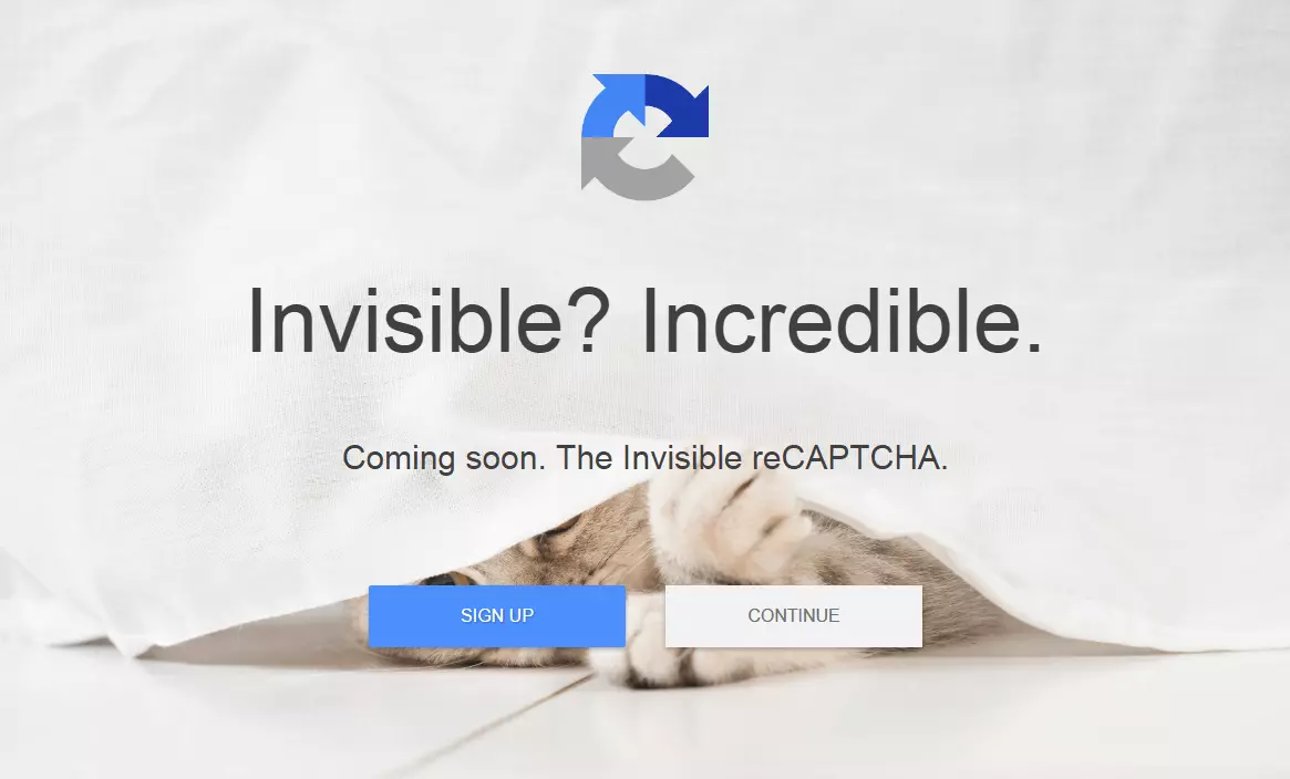 Homepage del servizio di Google reCAPTCHA