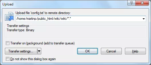 Upload dei file per lo scambio dei dati con WinSCP