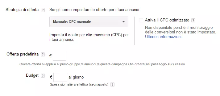 Esempio di ottimizzazione di una campagna con Google AdWords