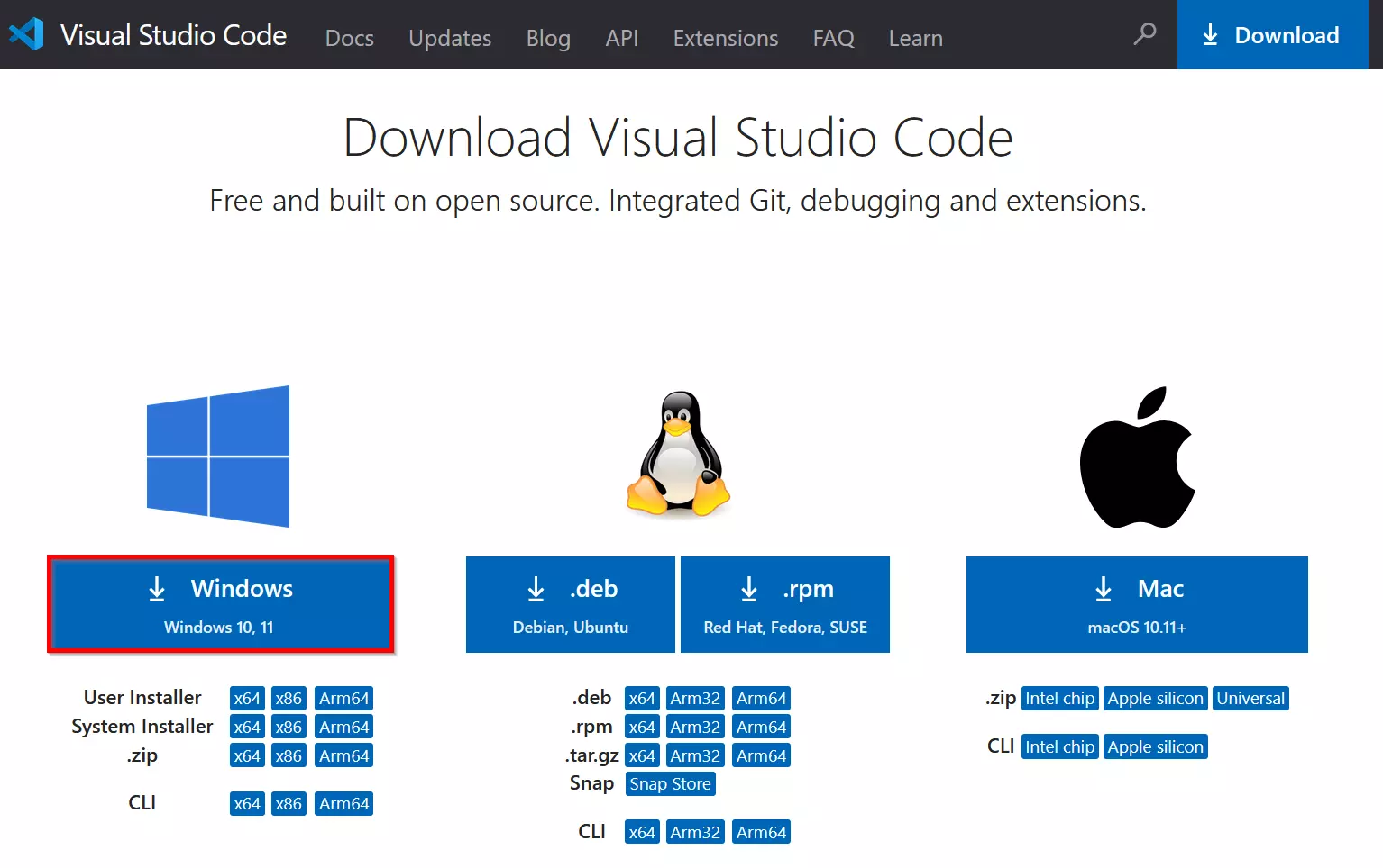 Download di VS Code