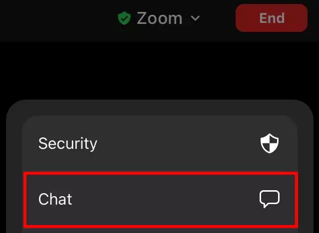 Funzione chat nell’app mobile di Zoom
