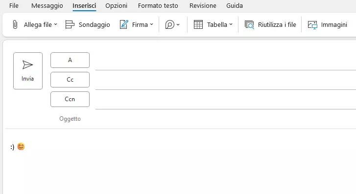Emoticon su Outlook nelle due varianti