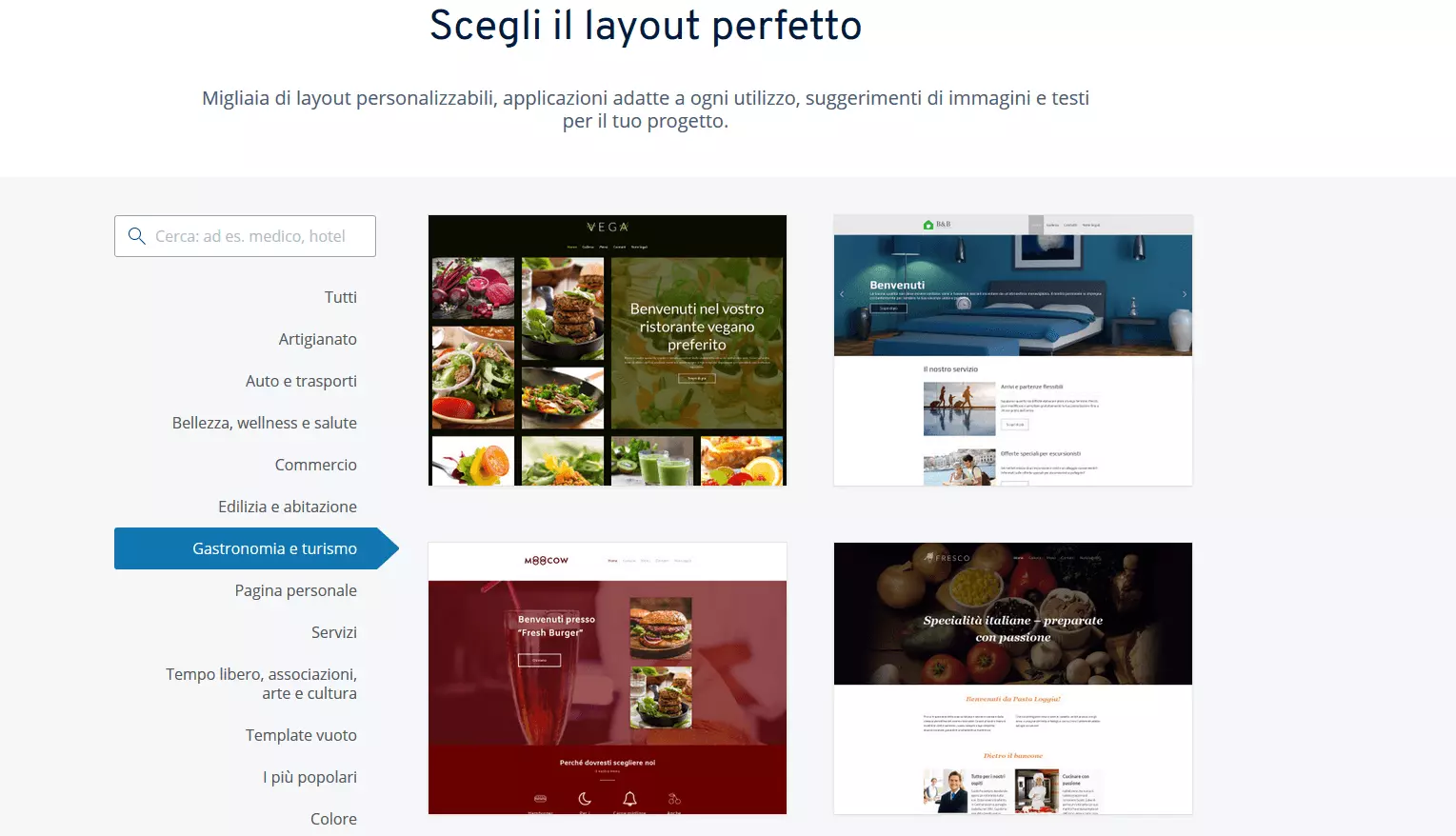 Modelli di design per siti web