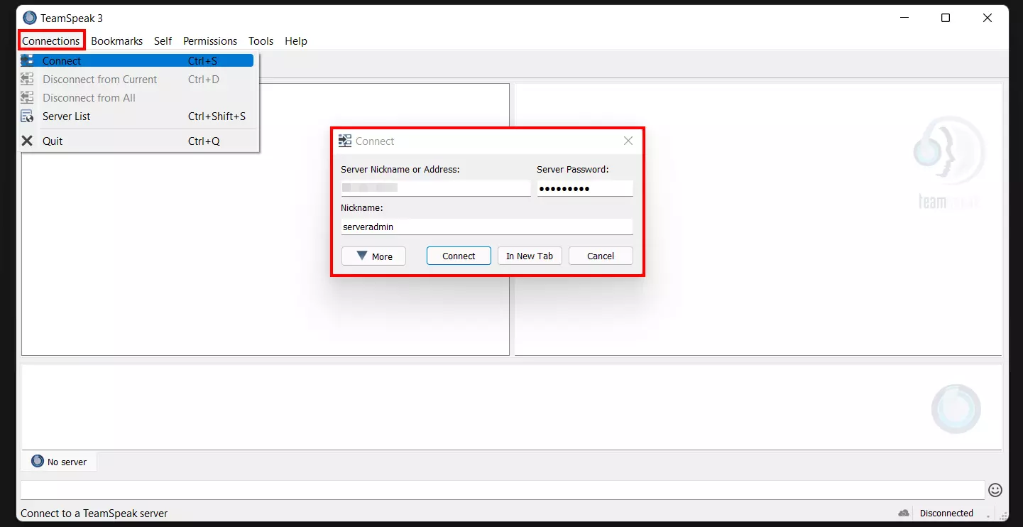 Client TeamSpeak 3: configurazione del server