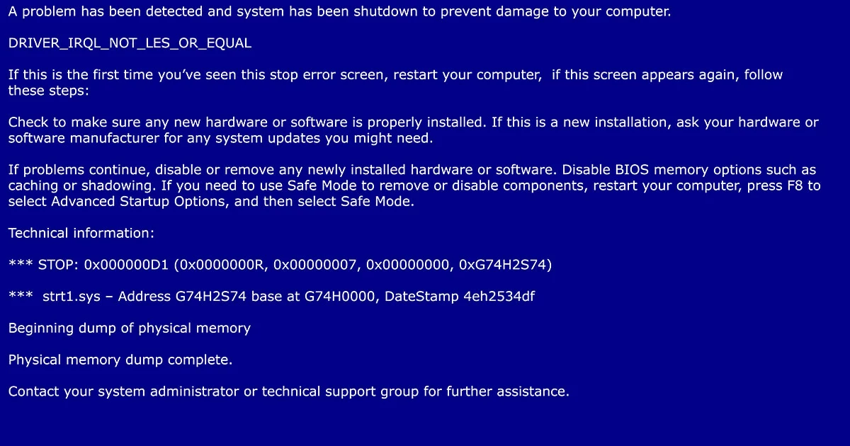 Il bluescreen di Windows (BSOD): come risolvere la schermata blu di Windows