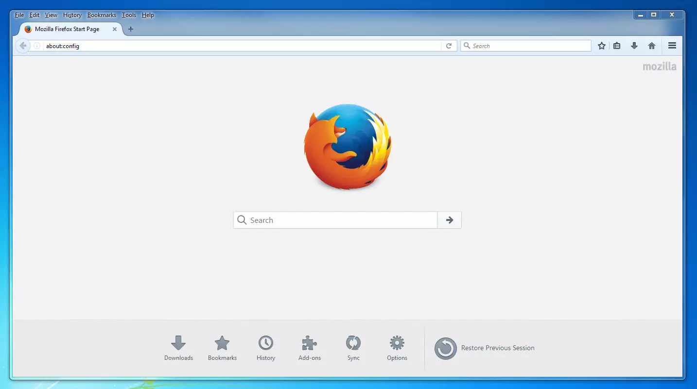 Pagina iniziale di Firefox