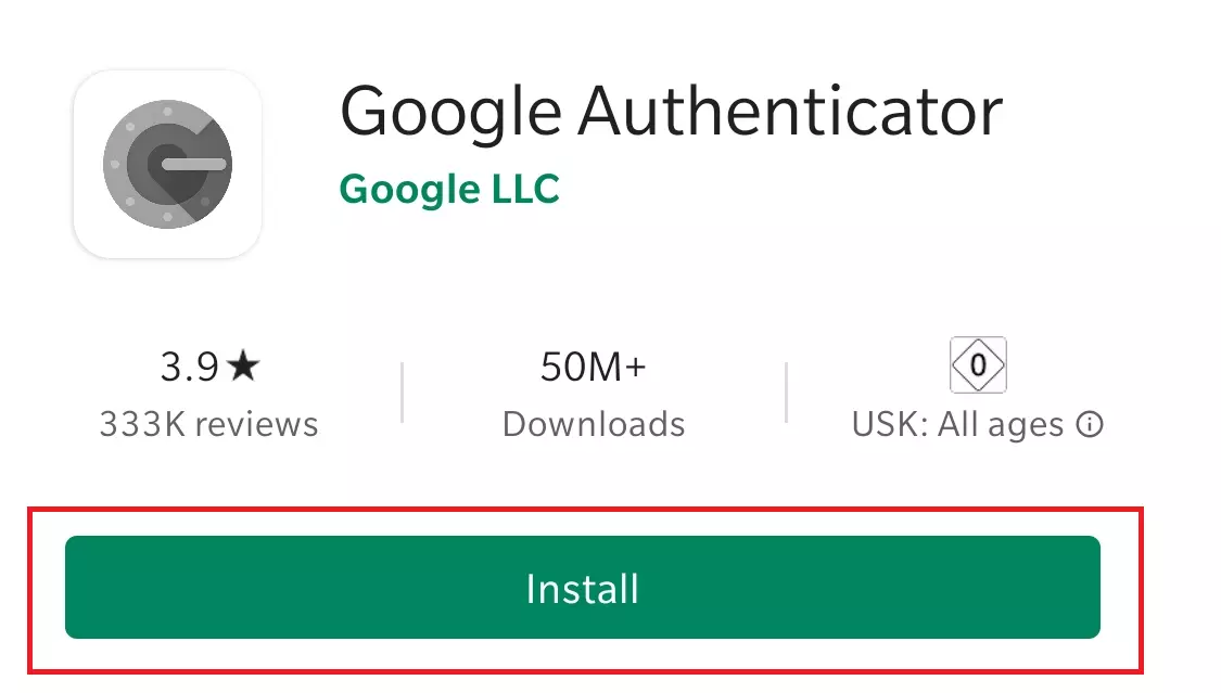 App Google Authenticator nel Play Store