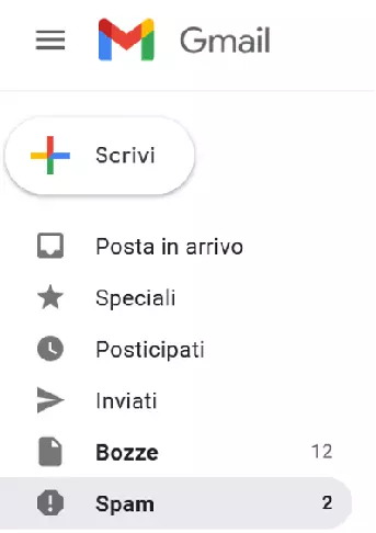 Screenshot dell’opzione “Spam” su Gmail