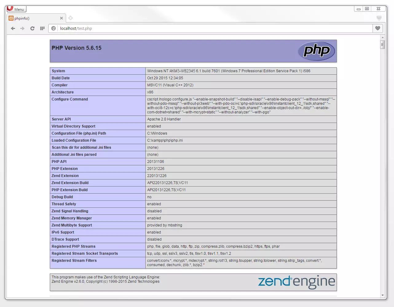 La funzione PHP phpinfo()