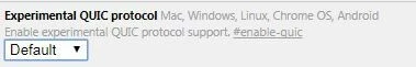 Configurazione del protocollo QUIC con Chrome