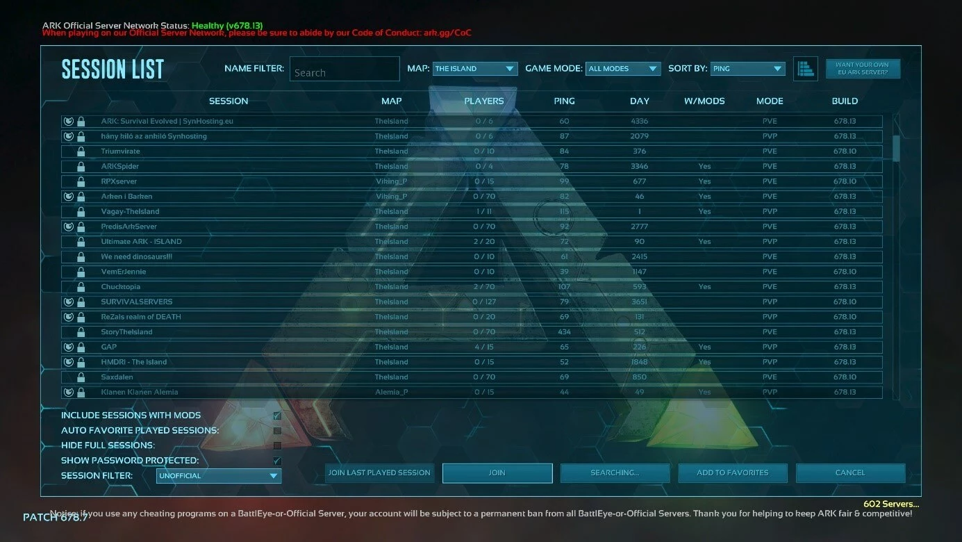 ARK Survival Evolved: lista dei server