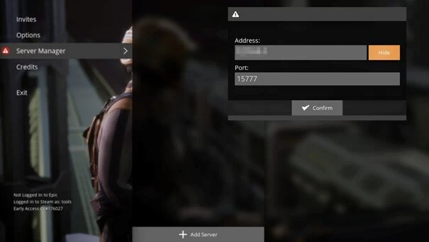 Screenshot da Satisfactory: aggiungere un server nel Server Manager