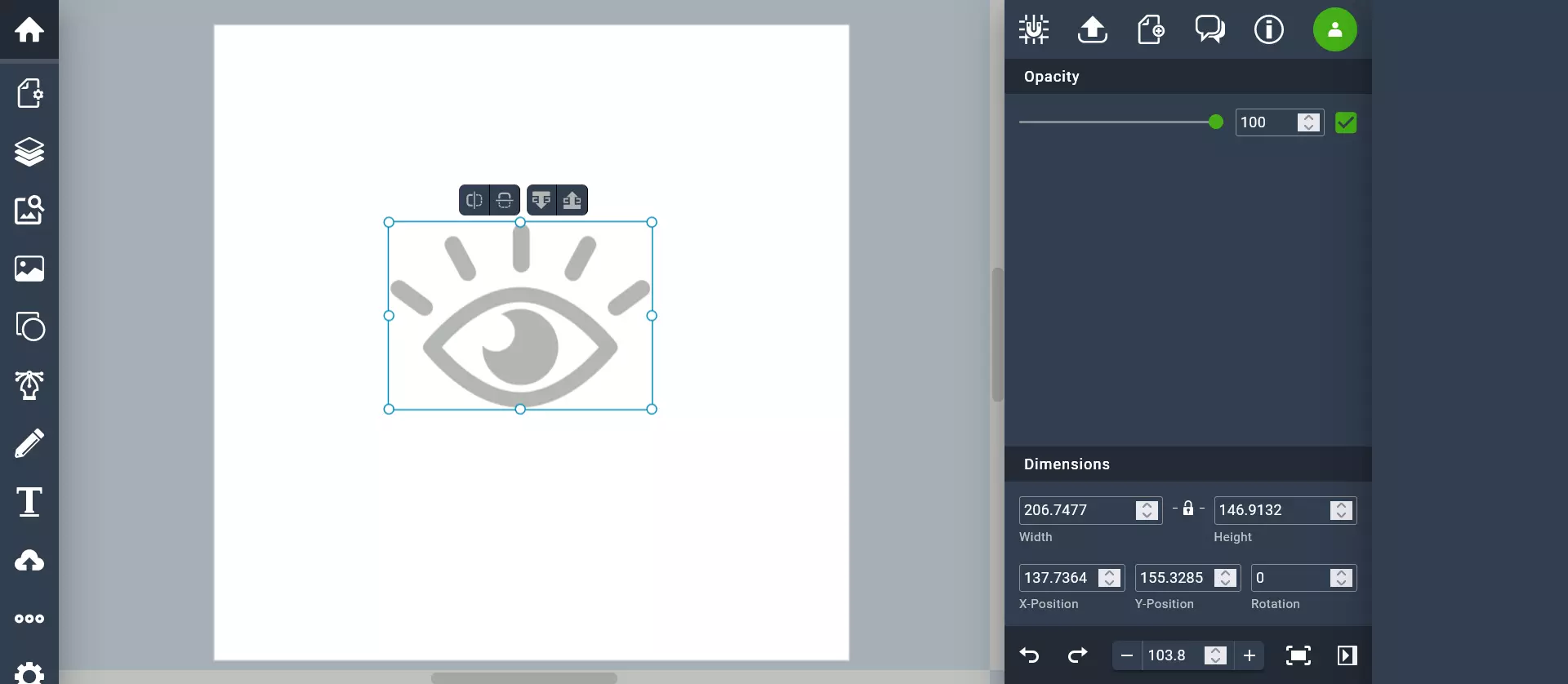 Interfaccia utente di Vectr