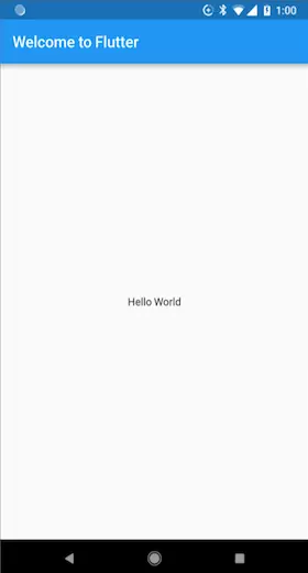 Semplice app “Hello World” sviluppata con Flutter