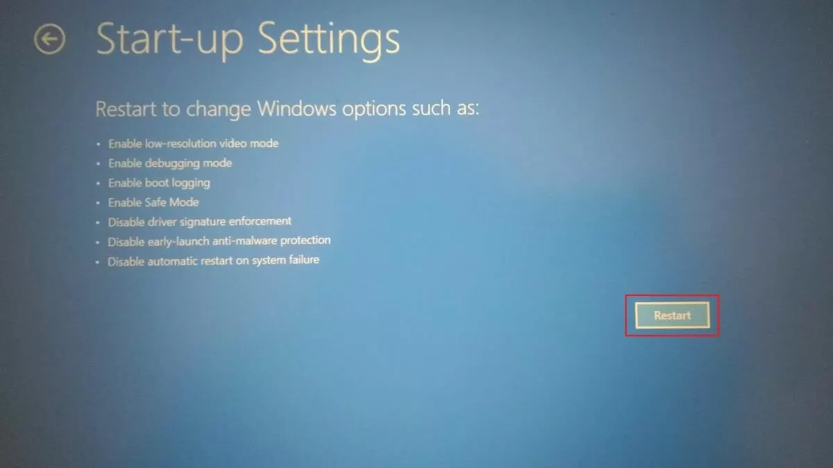 Schermata Windows 10 UEFI – Impostazioni di avvio