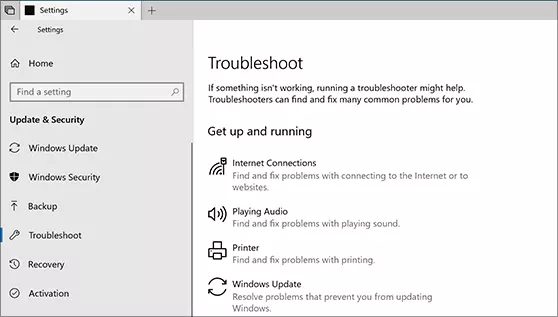 Strumento di risoluzione dei problemi “Windows Update” in Windows 10