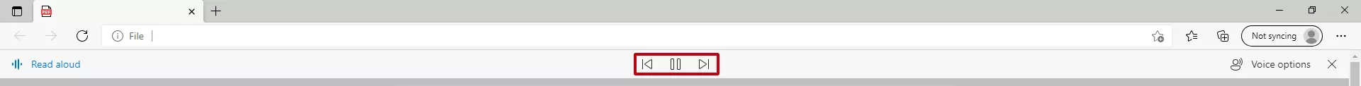 Opzioni per la lettura ad alta voce di un file PDF in Edge