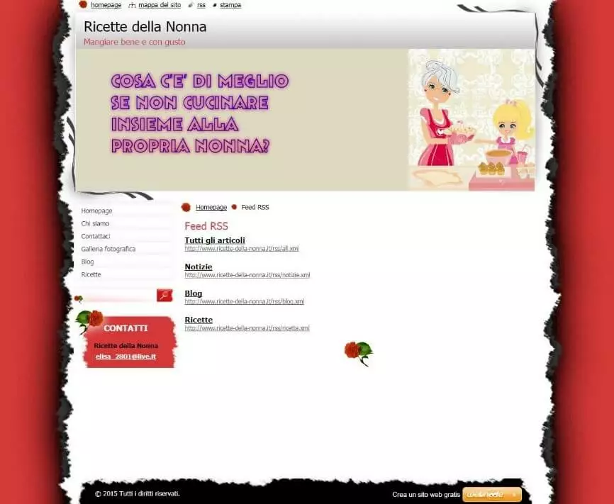 L’elenco dei feed RSS sul blog di Ricette della Nonna