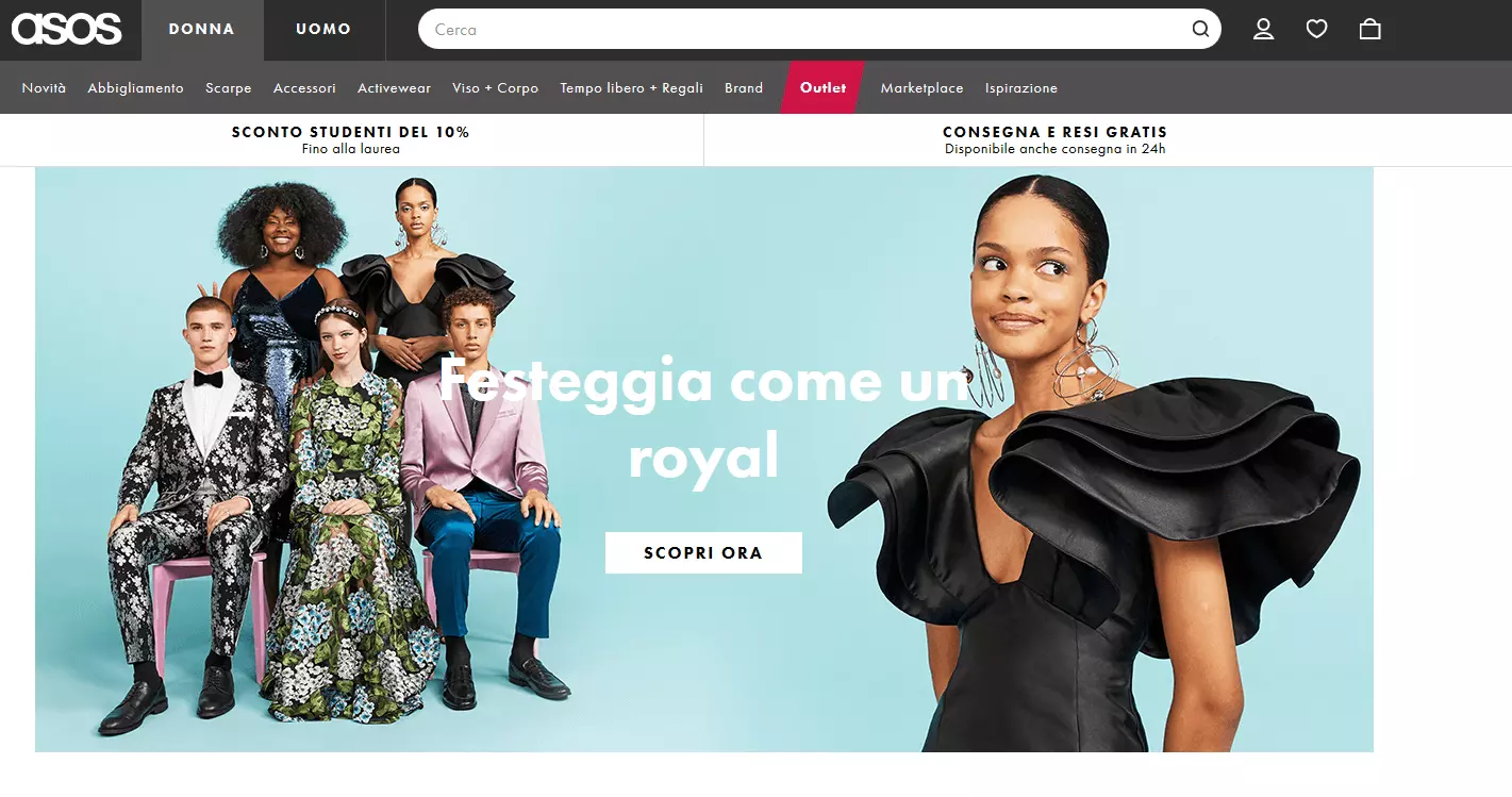 Homepage di ASOS