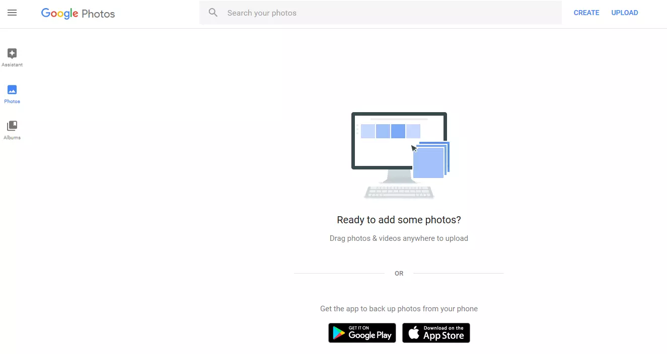 Schermata dell’interfaccia di Google Foto