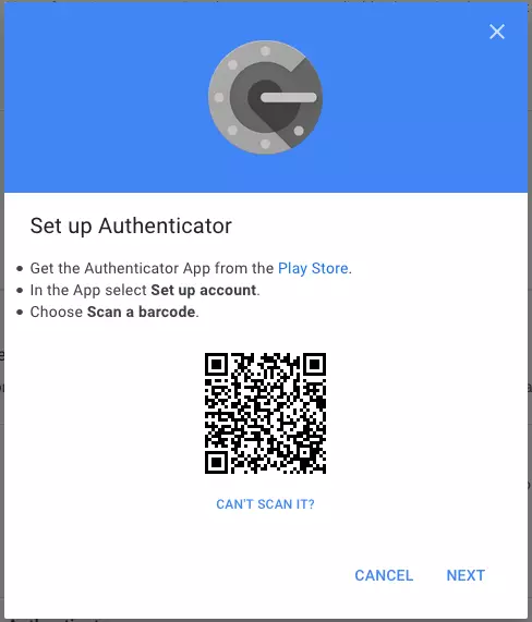 Codice QR per configurare l’applicazione Google Authenticator