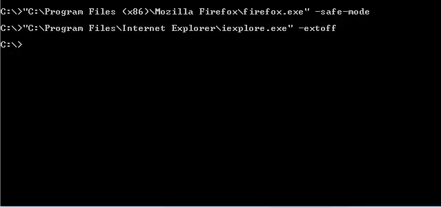 Interfaccia a riga di comando per la navigazione sicura su Internet Explorer e Firefox