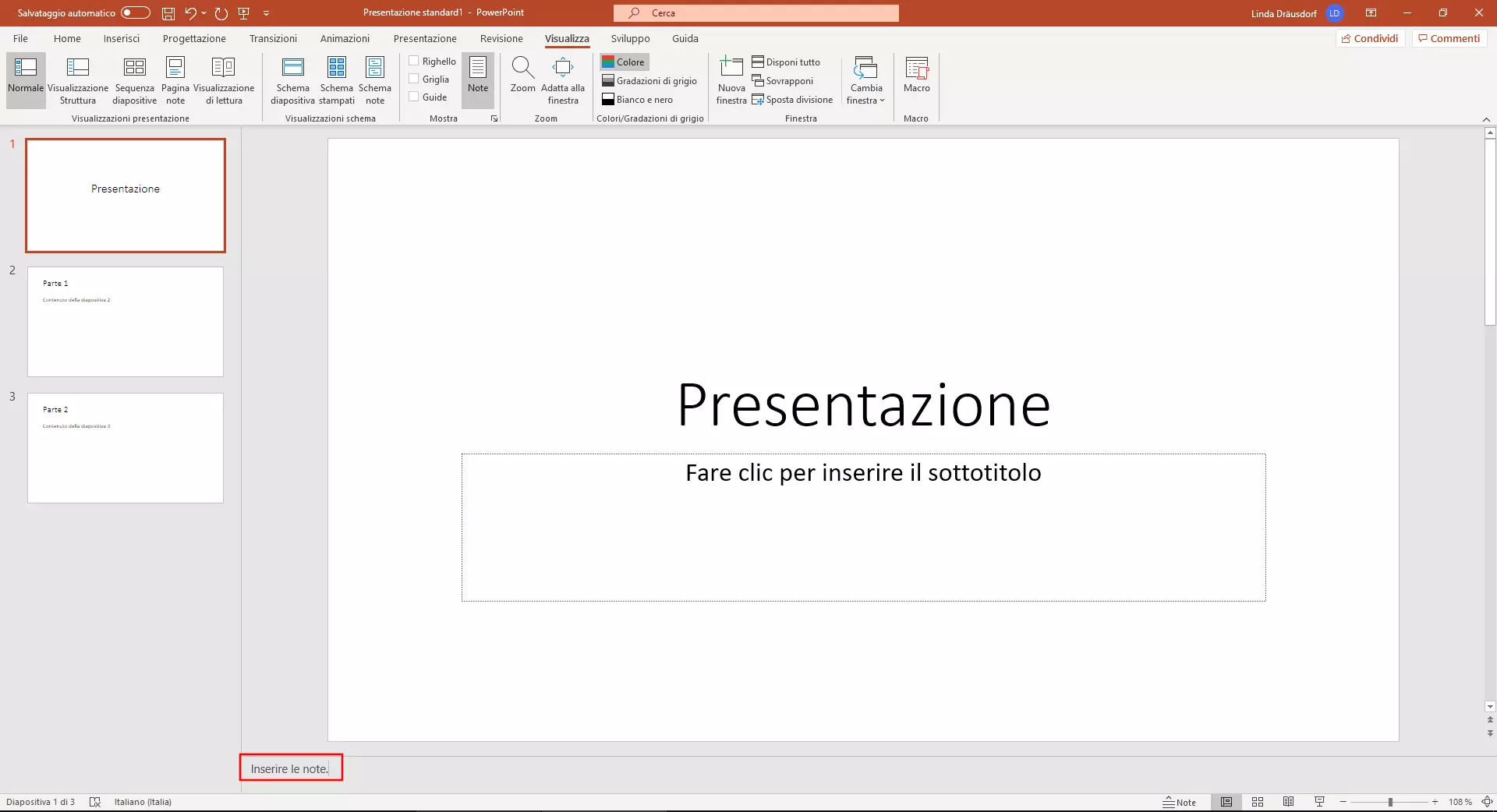 PowerPoint: inserire le note per una diapositiva d’esempio